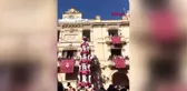 Katalonya'da saint ursula festivali'nde, geleneksel 'insan kulesi' oluşturuldu