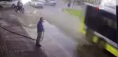 Otomobillerin çarpışması kamerada