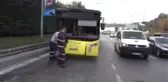 Kağıthane'de otobüs kamyonete çarptı: 1 yaralı