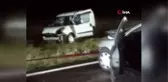 Traktör römorkuna çarparak savrulan otomobil hafif ticari araca çarptı: 1 ölü, 6 yaralı