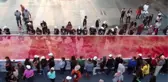 Atatürk'ün 81.yıl dönümü anısına 81 metrekarelik dev ebru çalışması