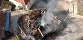 Akseki'de tarihi düğmeli evde yangın çıktı