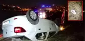 Takla atan otomobilden çıkanların ilk derdi uyuşturucu maddeyi saklamak oldu