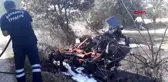 Çanakkale otları yakarken alev alan traktörü kullanılamaz hale geldi