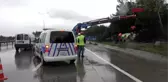 Hasdal'da beton mikseri askeri alana uçtu