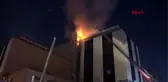 Güngören'de deri atölyesinin bacası alev alev yandı