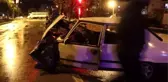Otomobil trafik ışıklarında bekleyen araçlara çarptı: 1 yaralı