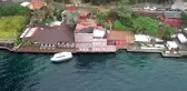 Gemi çarpan yalının son hali havadan görüntülendi