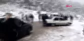 Kar görmeye giden tatilciler, araçlarında kar lastiği olmadığı için mahsur kalmışlar