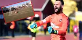 Uşakspor - Ergene Velimeşespor maçında penaltı 3 kez tekrarlandı, topu defans oyuncusu kurtardı