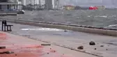 Aşırı rüzgar konteyneri devirdi, sağanak yağış denizi taşırdı
