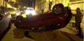 Alkollü sürücü takla atan otomobilden yara almadan kurtuldu