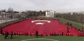 Türkiye Mehmetçik için tek yürek oldu- Bin 200 metrekare dev Türk bayrağı