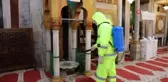 Hz. İbrahim Camii'de dezenfekte çalışmaları yapıldı