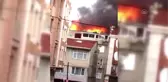 Esenler'de bir binanın yanan çatısı itfaiye ekiplerince söndürüldü