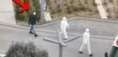 Koronavirüsten şüphelenen örnek vatandaşın sergilediği hareket, kameralara yansıdı