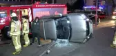 SARIYER'DE OTOMOBİL TAKLA ATTI: 1 YARALI