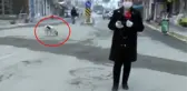 Canlı yayında karantina bölgesindeki durumu aktaran muhabir, oyun oynamak isteyen sokak köpeği sebebiyle zor anlar yaşadı