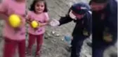 5 yaşındaki Gülsüm jandarma aracılığıyla kampanyaya destek oldu
