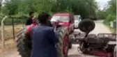 Traktör devrildi, sürücüsü yaralandı