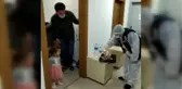 Yurtta karantinada bulunan 3 yaşındaki çocuğa doğum günü sürprizi