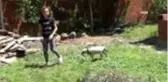 Parklarda arkadaşları ile koşmak yerine kuzusu ile koşmayı tercih etti