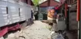 Ortaköy'de çöken yolda tahliye çalışmaları başladı