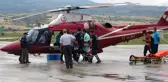 Ambulans helikopter kolu kopan işçi için havalandı