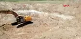 Tarlayı sulamak için yaptıkları havuzda serinliyorlar