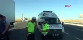 Aksaray Yanan aracın sürücüsünü polisler kurtardı