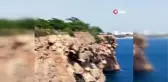 Rus gencin 'İnanılmaz bir şey olacak' deyip falezlerden ölüme atlayışı kamerada