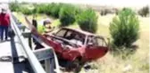 Bariyerlere çarpan otomobildeki bir kişi hayatını kaybetti, 6 kişi yaralandı