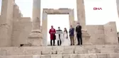 Arkeolog çift, en son 1300 yıl önce nikah kıyılan Laodikya Antik Kent'tinde evlendi