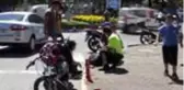 Motosiklet devrildi: 1 yaralı