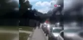 Üsküdar'da park halinde alev alev yanan araç hurdaya döndü