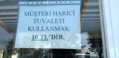 Büyükçekmece'deki bir kafede tuvalete girmek 10 lira