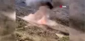 Bitlis'te PKK'ya ait 11 adet dolu tüp ile yaşam malzemesi ele geçirildi...İmha anları kamerada