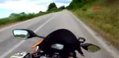 Son dakika haber | Kastamonu'da motosiklet kazası, kask kamerasında