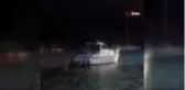 Marmaris'te karaya oturan lüks tekne vatandaşlar tarafından kurtarıldı