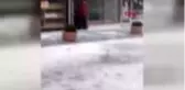 Çankırı sağanak ve dolu sonrası beyaza büründü