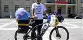 Yetimler için bisikletiyle bin kilometre yol yaptı