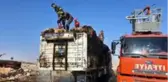 Mısır balyası yüklü tır dorsesi alev aldı