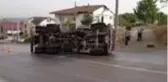 Devrilen su tankerinin sürücüsü yaralandı