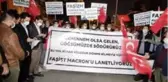 AK Parti Gençlik Kolları'ndan Fransa Büyükelçiliği önünde 'Charlie Hebdo' protestosu