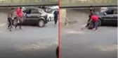 Üstüne gelen motosikletliyi uyardığı için çocuklarının gözü önünde feci şekilde dövüldü