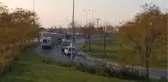 Küçükçekmece'de seyir halindeki TOMA devrildi