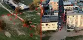 Kısıtlamada futbol maçı yapan 27 kişinin polisten kaçmaya çalıştığı anlar kamerada