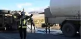 Devrilen oksijen yüklü tanker, paniğe neden oldu