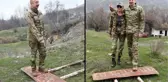 Azerbaycan Cumhurbaşkanı İlham Aliyev, Ermenice tabelanın üzerine çıkıp zafer pozu verdi