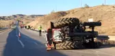 Römork traktörden ayrıldı, 25 metre sürüklendi: 3 kişi yaralandı